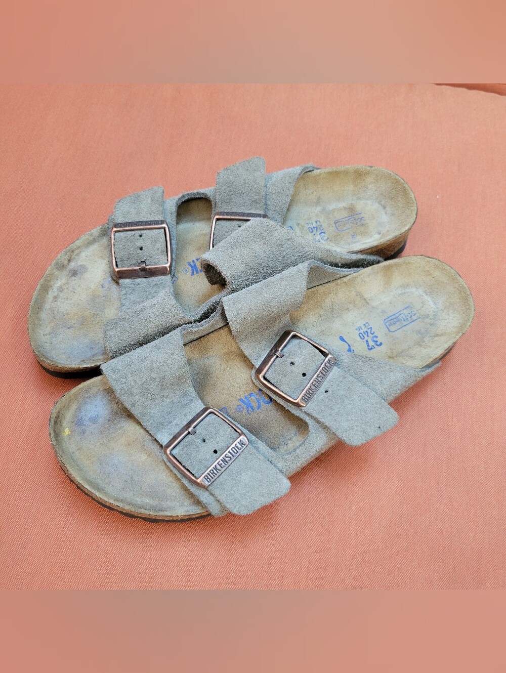 Birkenstock Suede Arizona Sandal Womens Size 37 Boho Comfort Slip On Casual